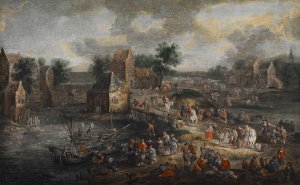 Market Day by Adriaen Frans Boudewijns Oil Painting