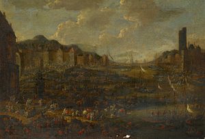 Seaport II by Adriaen Frans Boudewijns Oil Painting