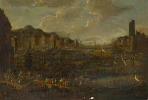 Seaport II Oil painting by Adriaen Frans Boudewijns