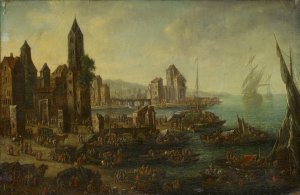 Seaport III by Adriaen Frans Boudewijns Oil Painting