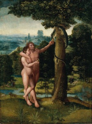 Adam and Eve by Adriaen Isenbrandt Oil Painting