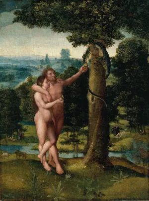 Adam and Eve by Adriaen Isenbrandt Oil Painting