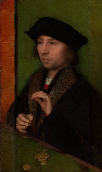 Main Product Photo of Man Weighing Gold  Painting by Adriaen Isenbrant