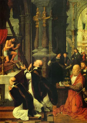 The Mass Of St. Gregory painting by Adriaen Isenbrant