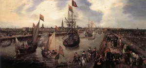 The Harbour of Middelburg Oil painting by Adriaen Pietersz Van De Venne