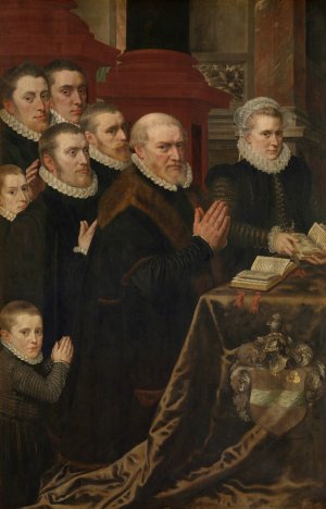 Gillis de Smidt and Seven of his Children by Adriaen Thomasz Key Oil Painting