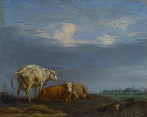 Cows on Pasture by Adriaen Van De Velde Oil Painting