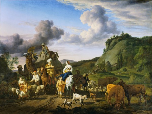 Main Product Photo of The Migration of Jacob  Painting by Adriaen Van De Velde