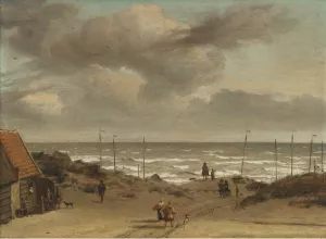 View from the Dunes out to Sea by Adriaen Van De Velde Oil Painting