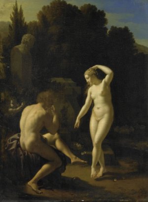 A Nymph Dancing to a Shepherd's Flute by Adriaen Van Der Werff Oil Painting