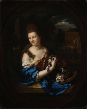 Portrait of Margaretha Rendorp, Wife of Jan van de Poll by Adriaen Van Der Werff Oil Painting