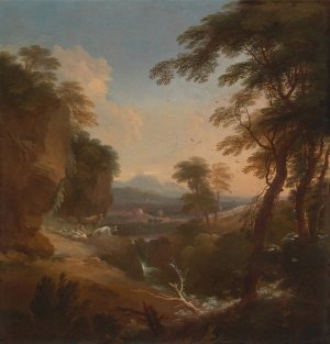 Landscape with Distant Mountains by Adriaen Van Diest Oil Painting