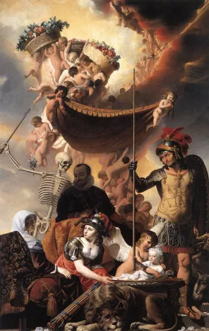 Allegory of the Birth of Frederik Hendrik painting by Adriaen Van Everdingen