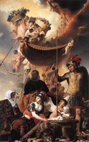 Main Product Photo of Allegory of the Birth of Frederik Hendrik Painting by Adriaen Van Everdingen