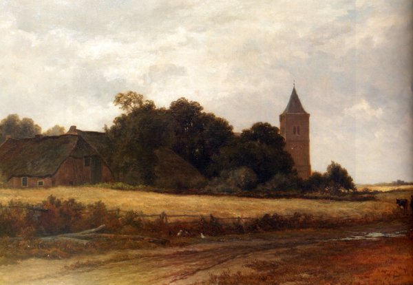 Main Product Photo of Landschap in't Gooi bij het dorp Blaricum Painting by Adriaen Van Everdingen