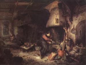 Alchemist by Adriaen Van Ostade - Oil Painting Reproduction