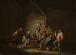 Dancing Couple by Adriaen Van Ostade Oil Painting