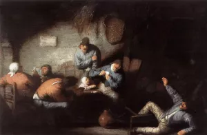 Inn Scene by Adriaen Van Ostade - Oil Painting Reproduction