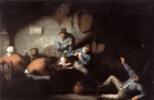 Inn Scene by Adriaen Van Ostade Oil Painting