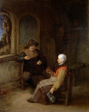 Interior of a Cottage by Adriaen Van Ostade Oil Painting
