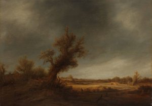 Landscape with an old oak by Adriaen Van Ostade Oil Painting