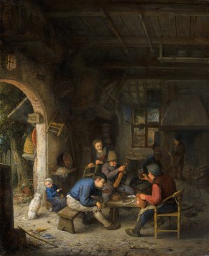 Peasants at an Inn by Adriaen Van Ostade Oil Painting