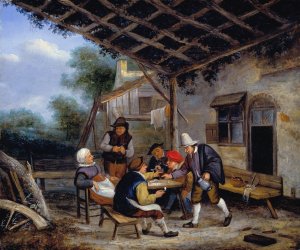 Peasants Drinking by Adriaen Van Ostade Oil Painting
