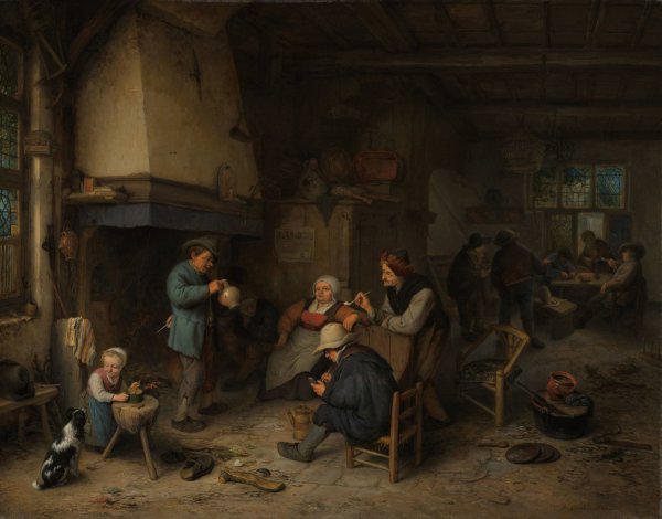 Peasants in an Interior  by Adriaen Van Ostade - Hand-Painted Oil Painting Reproduction