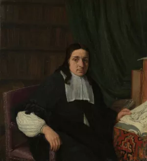 Portrait of a Collector, possibly Constantijn Sennepart by Adriaen Van Ostade Oil Painting