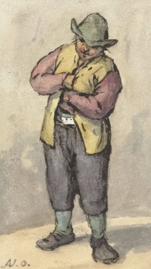 Staande boer met groene hoed by Adriaen Van Ostade Oil Painting