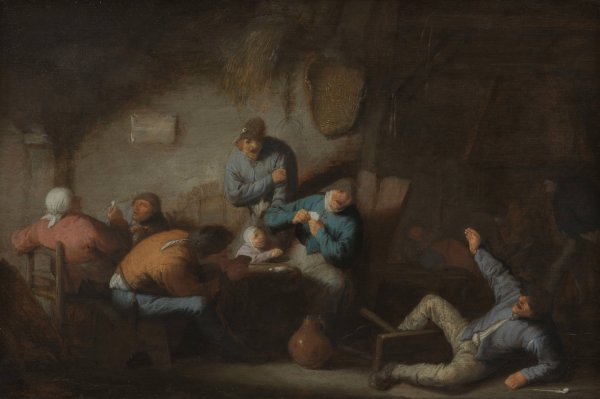 Tavern Scene by Adriaen Van Ostade - Hand-Painted Oil Painting Reproduction