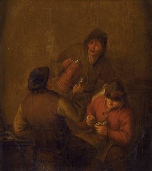 Tavern Scene by Adriaen Van Ostade Oil Painting