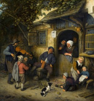 The Fiddler by Adriaen Van Ostade Oil Painting