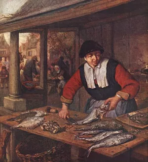 The Fishwife painting by Adriaen Van Ostade
