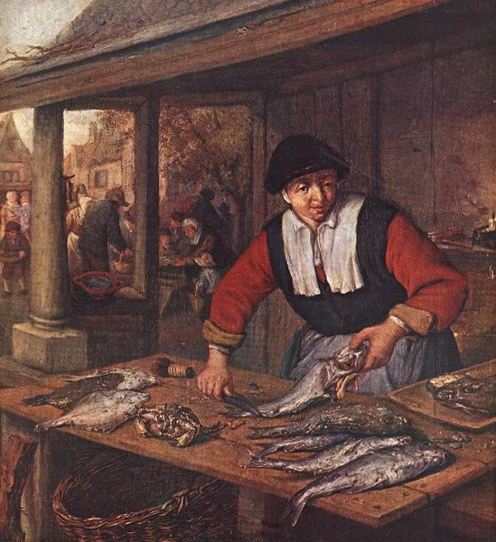 The Fishwife by Adriaen Van Ostade - Hand-Painted Oil Painting Reproduction