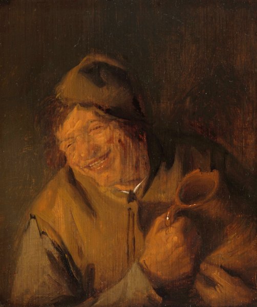 The Merry Peasant  by Adriaen Van Ostade - Hand-Painted Oil Painting Reproduction