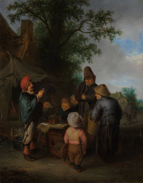 The Quacksalver  by Adriaen Van Ostade - Hand-Painted Oil Painting Reproduction