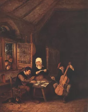 Village Musicians Oil painting by Adriaen Van Ostade