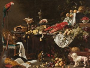 Banquet Still Life by Adriaen Van Utrecht Oil Painting
