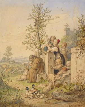 Spring Has Arrived by Adrian Ludwig Richter Oil Painting