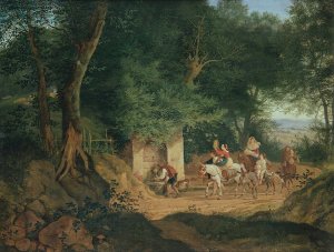 The Well in the Wood at Ariccia by Adrian Ludwig Richter Oil Painting