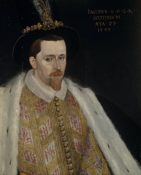 Main Product Photo of James VI and I, 1566- 1625. King of Scotland 1567-1625. King of England and Ireland 1603 - 1625 Painting by Adrian Vanson