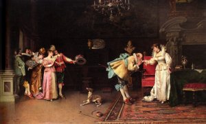 Old Fashioned Gallantry by Adriano Cecchi Oil Painting