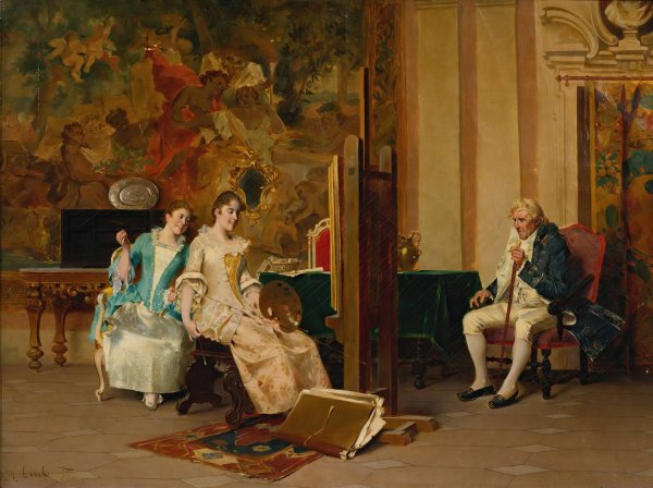 Main Product Photo of The Portrait Painter Painting by Adriano Cecchi