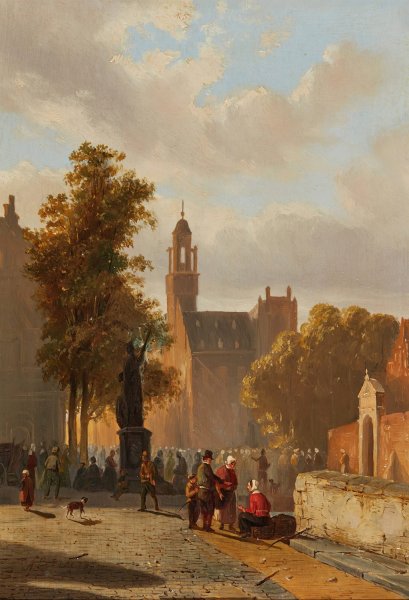 After church  by Adrianus Eversen - Hand-Painted Oil Painting Reproduction