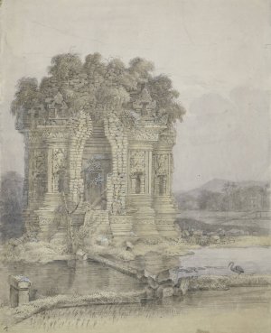 Candi Kalasan, bij Yogyakarta, Midden-Java by Adrianus Johannes Bik Oil Painting