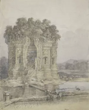 Candi Kalasan, bij Yogyakarta, Midden-Java by Adrianus Johannes Bik Oil Painting