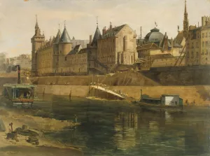 La Conciergerie pendant les travaux de reconstruction du Palais de Justice by Adrien Dauzats Oil Painting