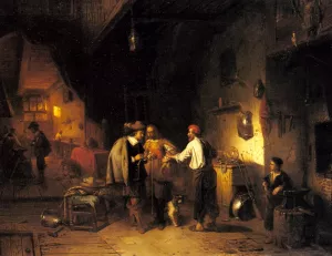 The Armor Shop by Adrien Ferdinand De Braekeleer Oil Painting