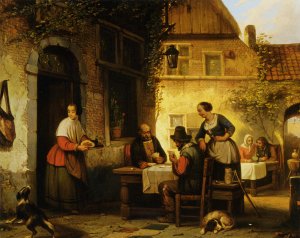 The Card Game by Adrien Ferdinand De Braekeleer Oil Painting